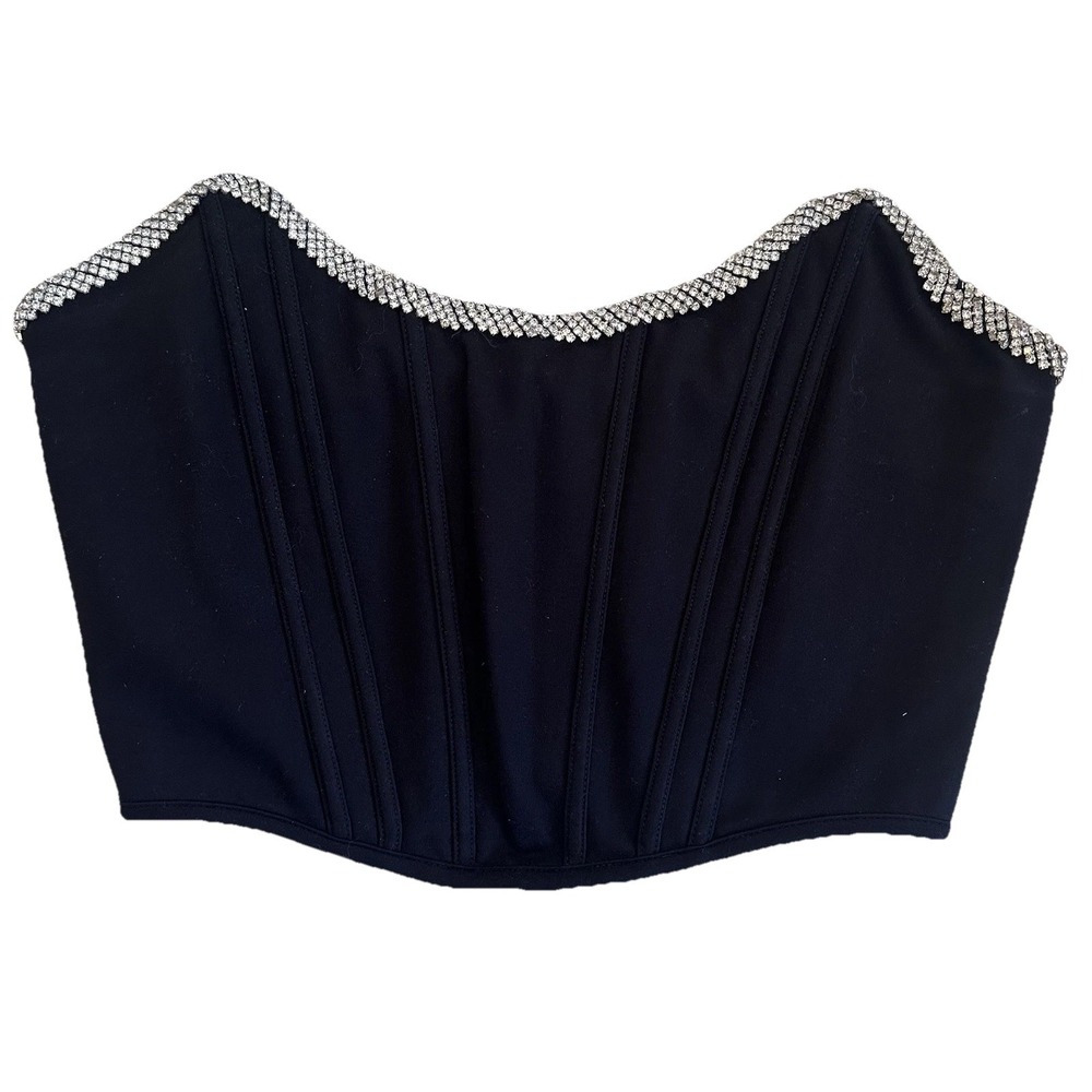 Hours BLACK CRYSTAL corset top h:ours SANDY REVOLVE SZ M STRAPLESS‎ Glam WOMEN'S